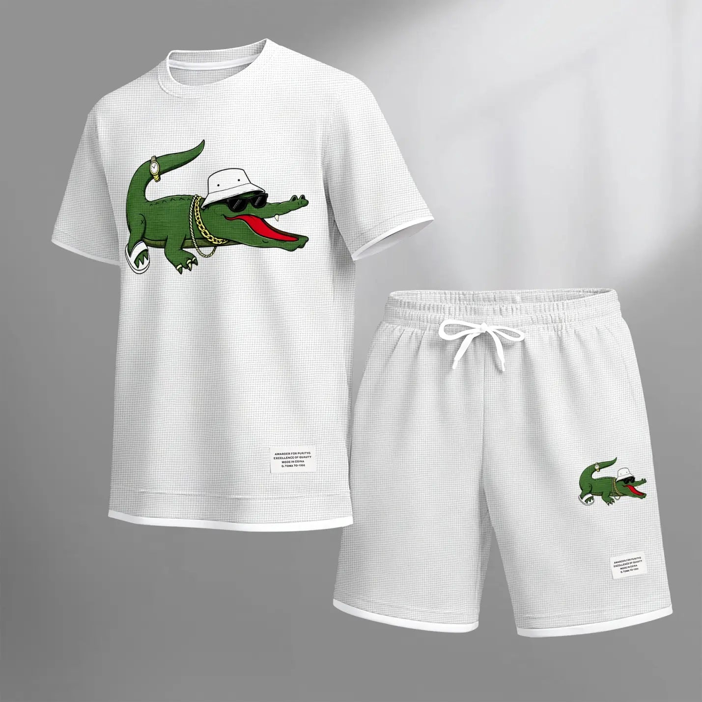 Men's Summer Matching Set with Fun Print and Lightweight Fabric