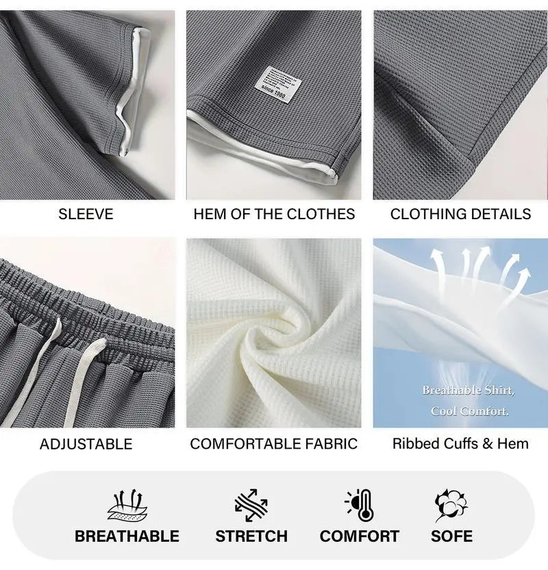 Men's Summer Matching Set with Fun Print and Lightweight Fabric